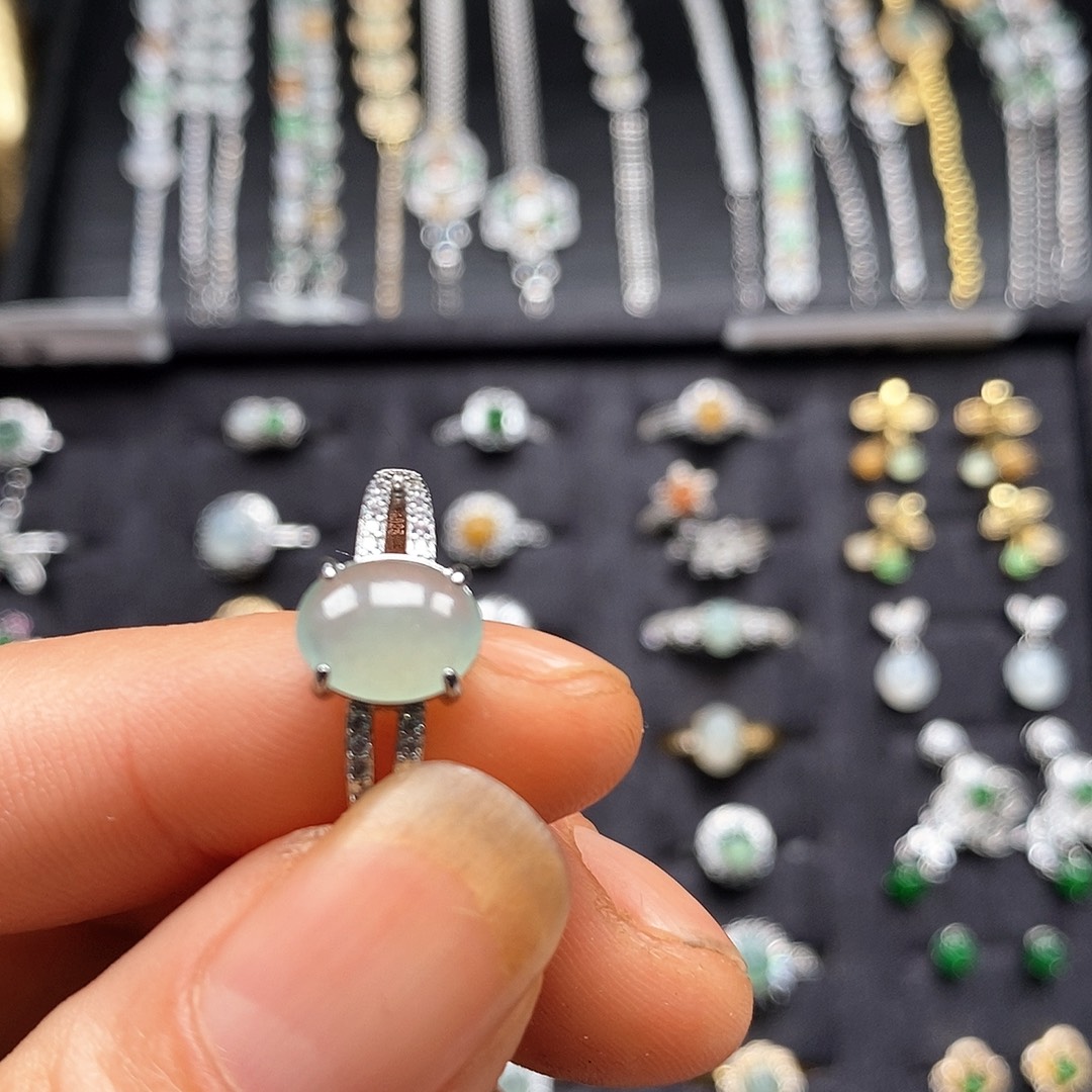 翡翠合金戒指A貨翡翠