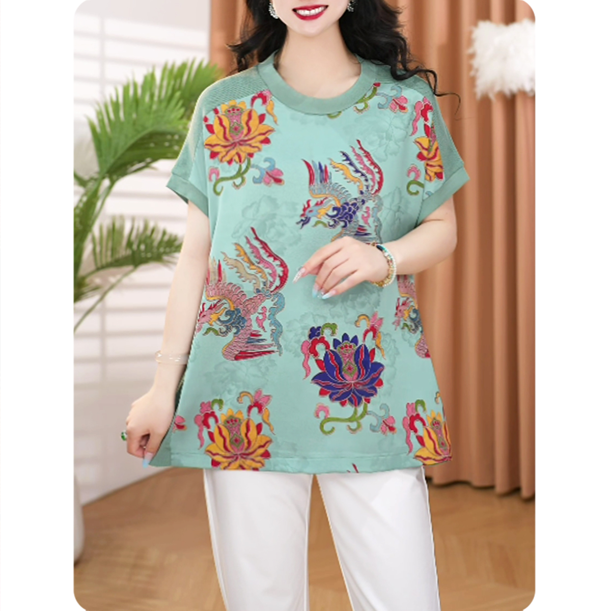 [TS2]花莲新品女士宽松小衫气质上衣时尚休闲女装2ZS0125689