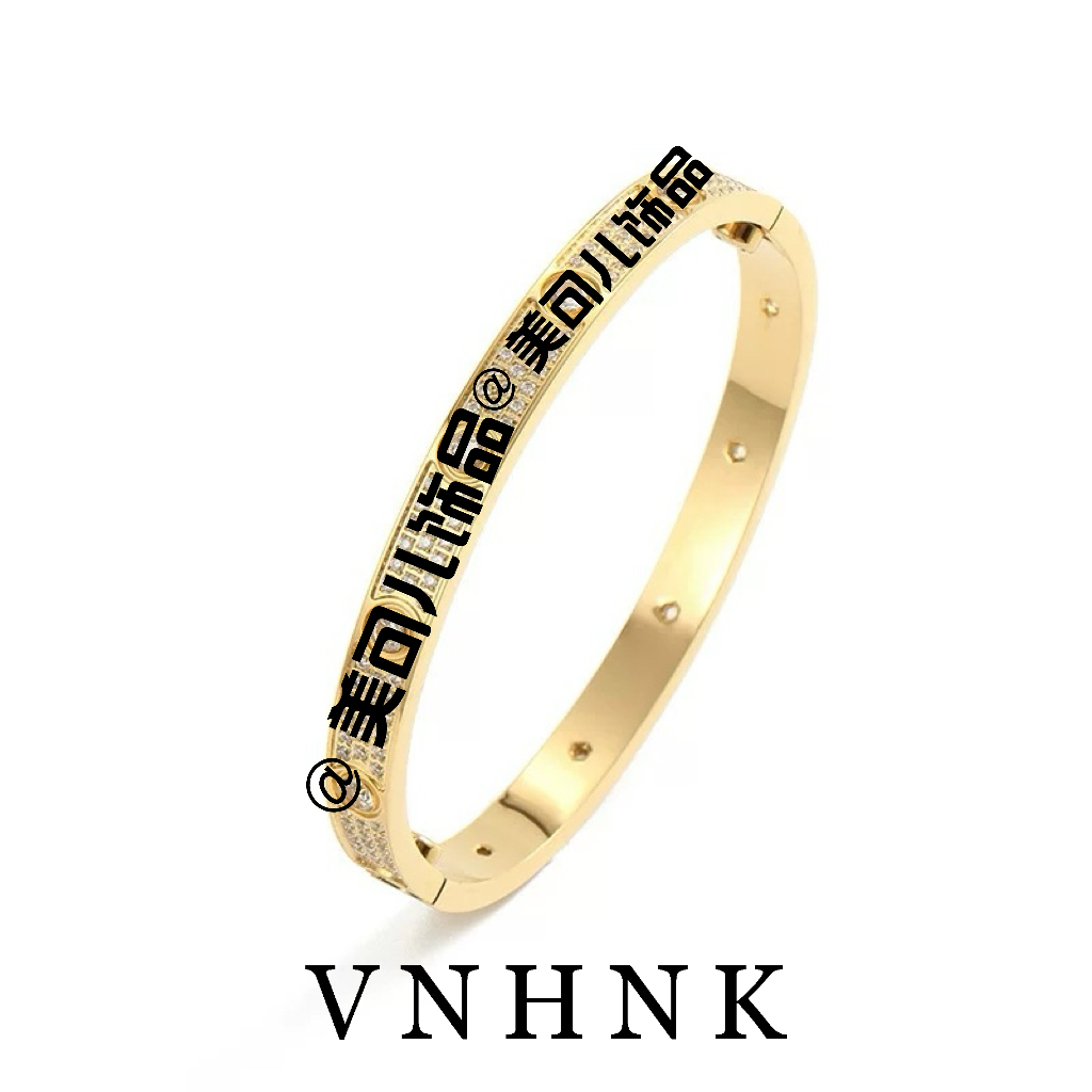 钛钢合成锆石手镯 美可儿   F68  金色（60*50mm）时尚手镯