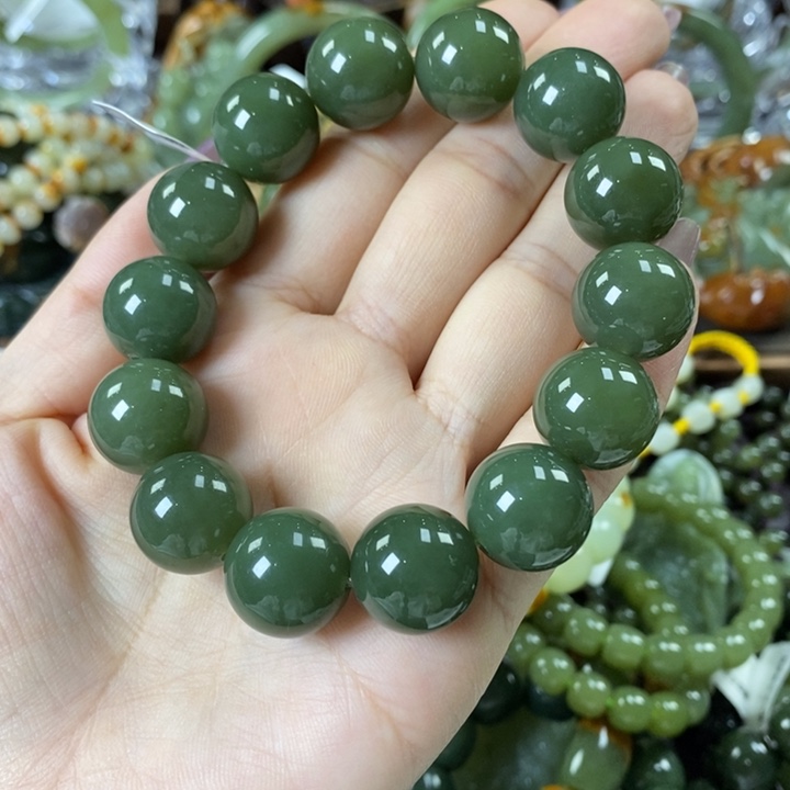 透闪石质玉手串未镶嵌汤*車