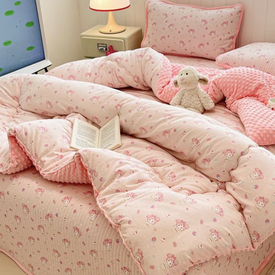 【甜甜美乐蒂豆豆被】200*230cm卡通豆豆绒被子儿童加厚保暖冬被