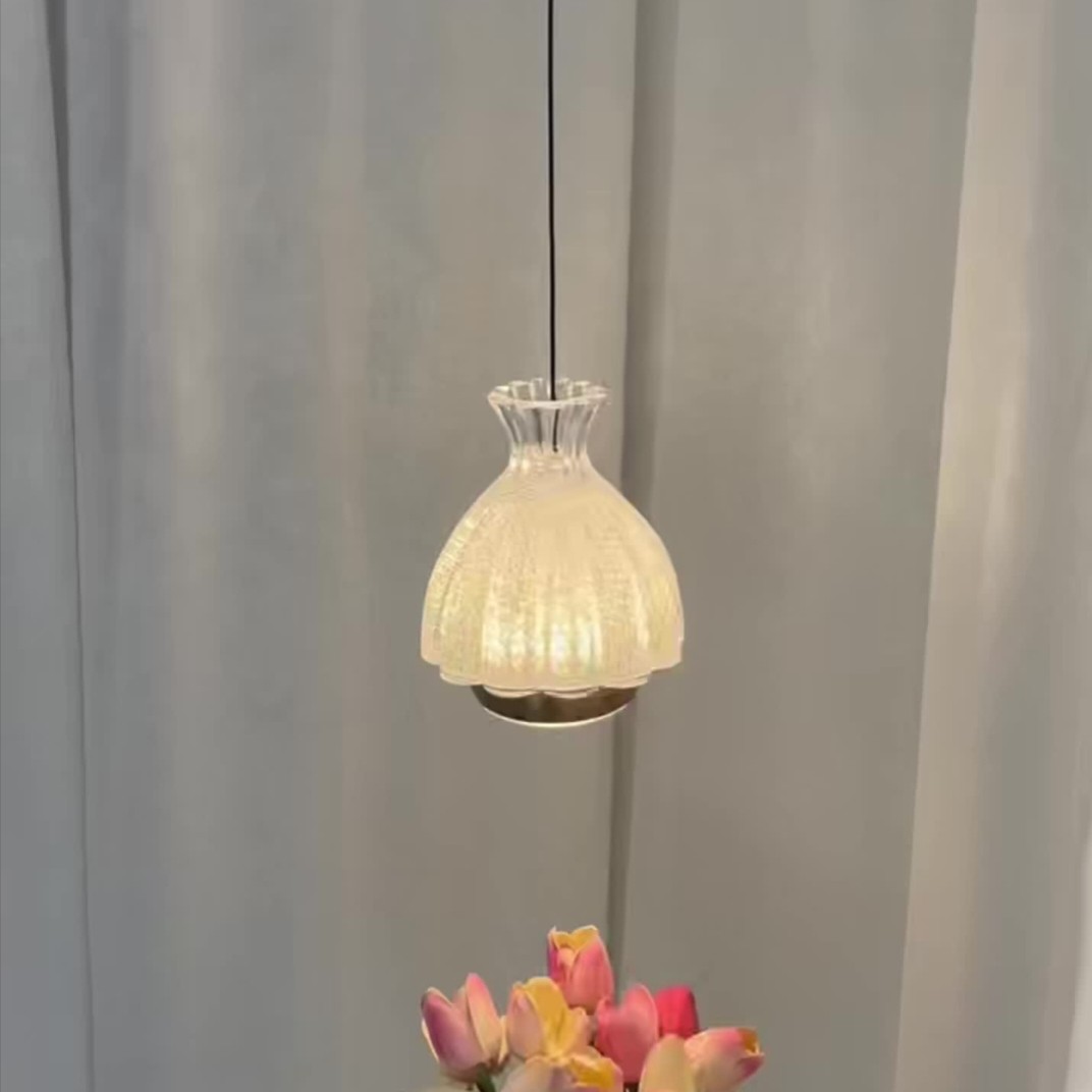 新款奶油中古法式吊灯轻奢卧室灯玄关装饰灯福袋水晶砂琉瓶