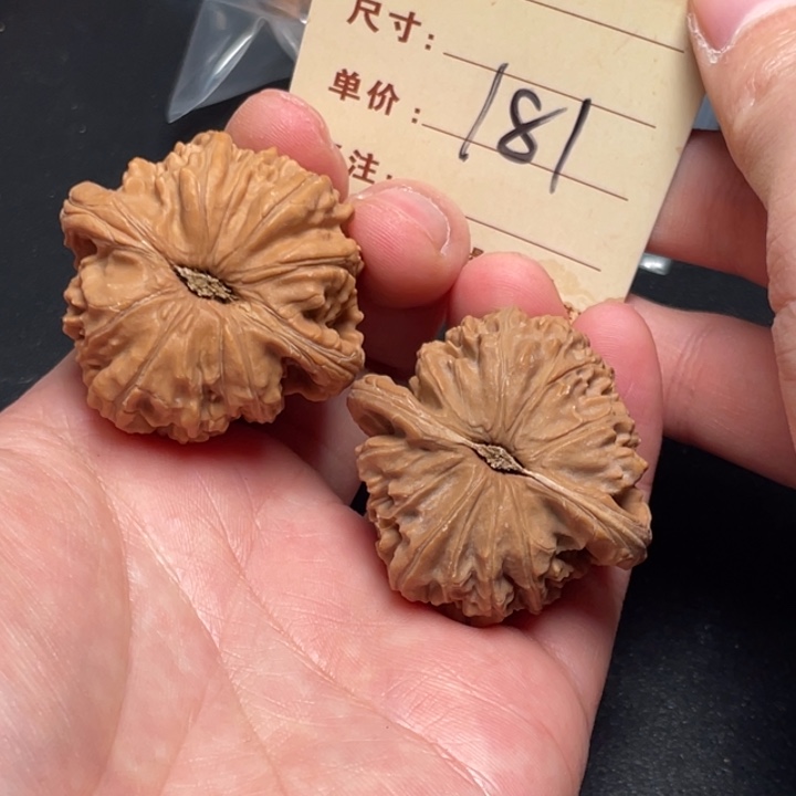 文玩核桃把件球白42尺全品白茬181