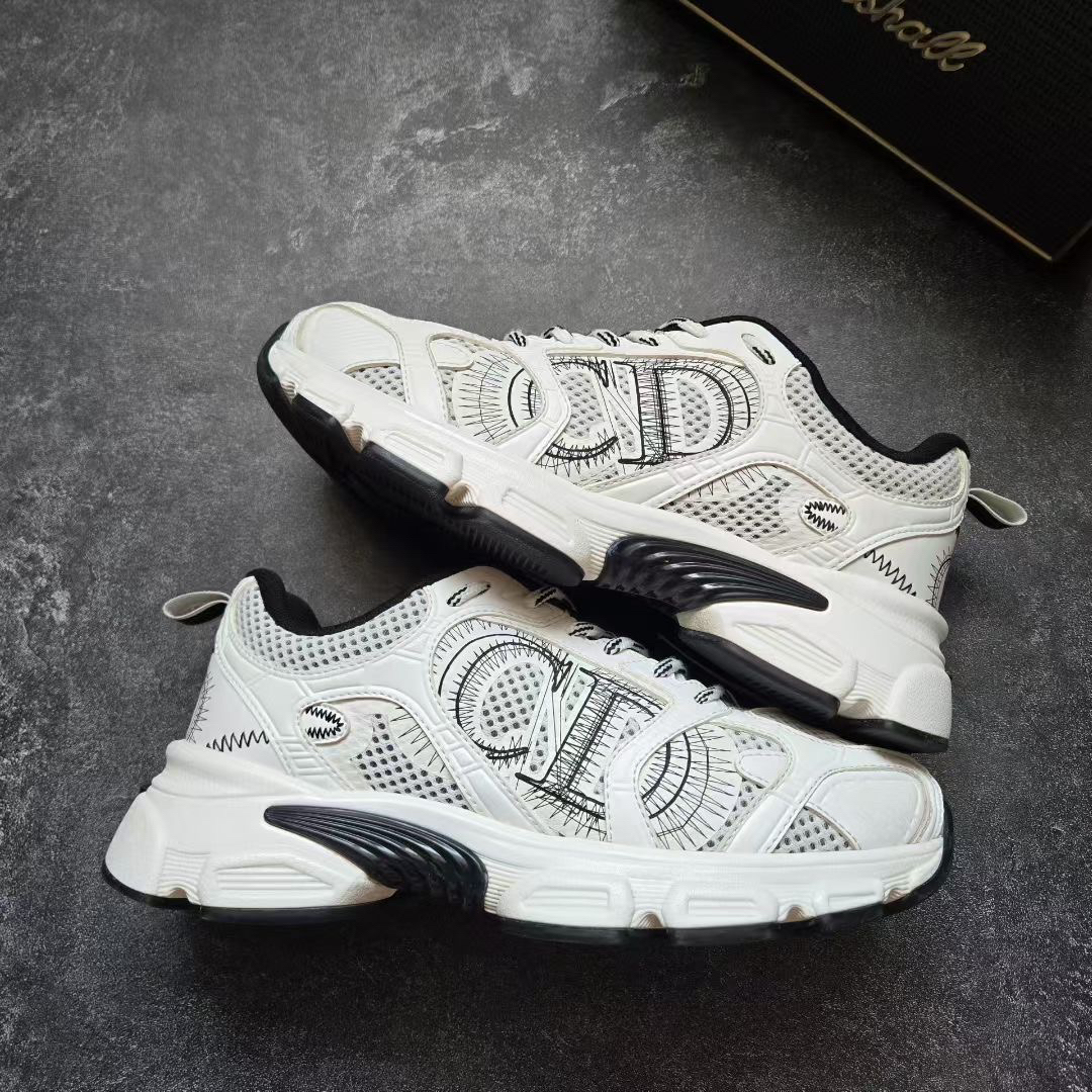 99新 DIOR/迪奥 37.5码 CHRONO 黑白运动鞋