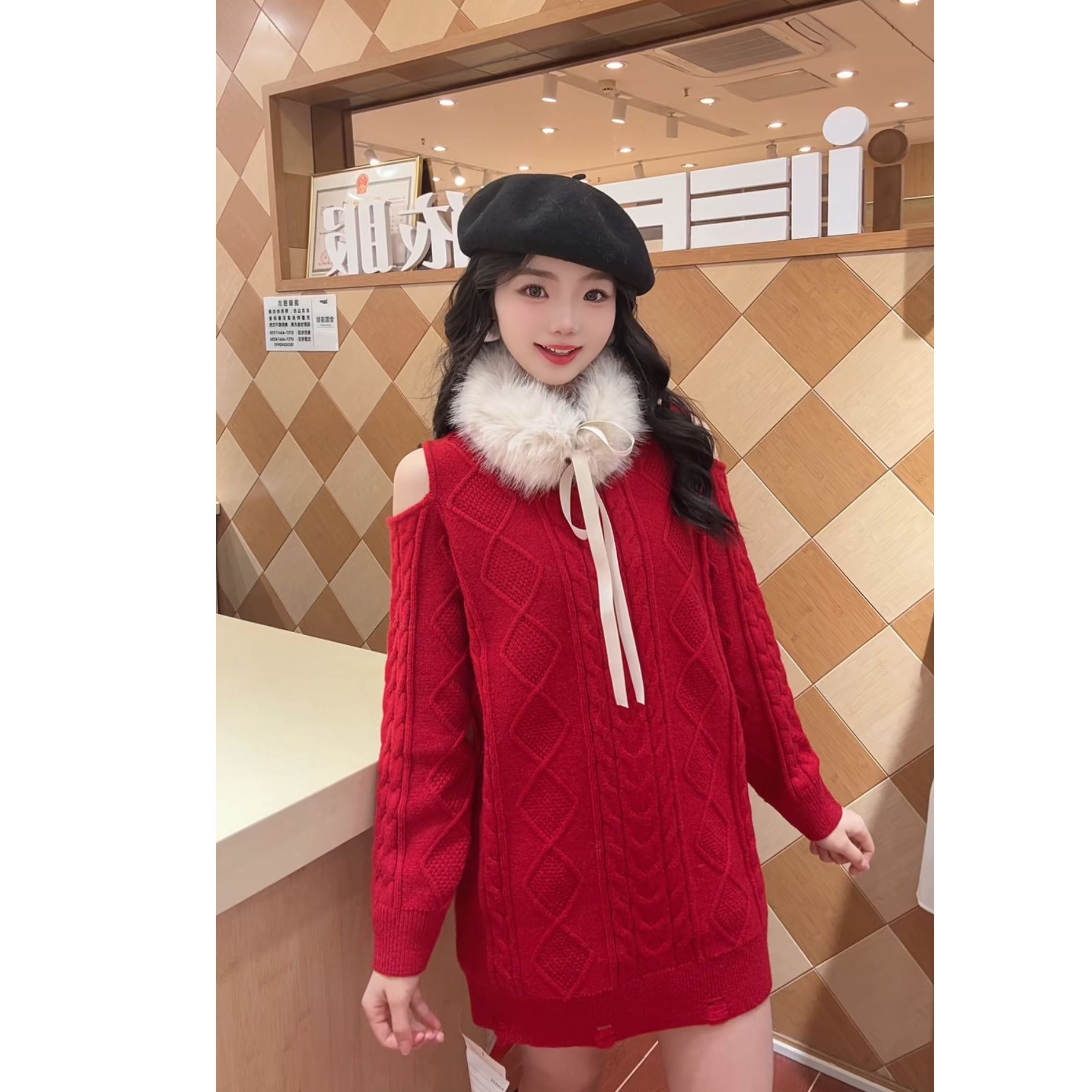 IEF/爱依服2025新款冬季毛织长上衣裙6D13-N54162-