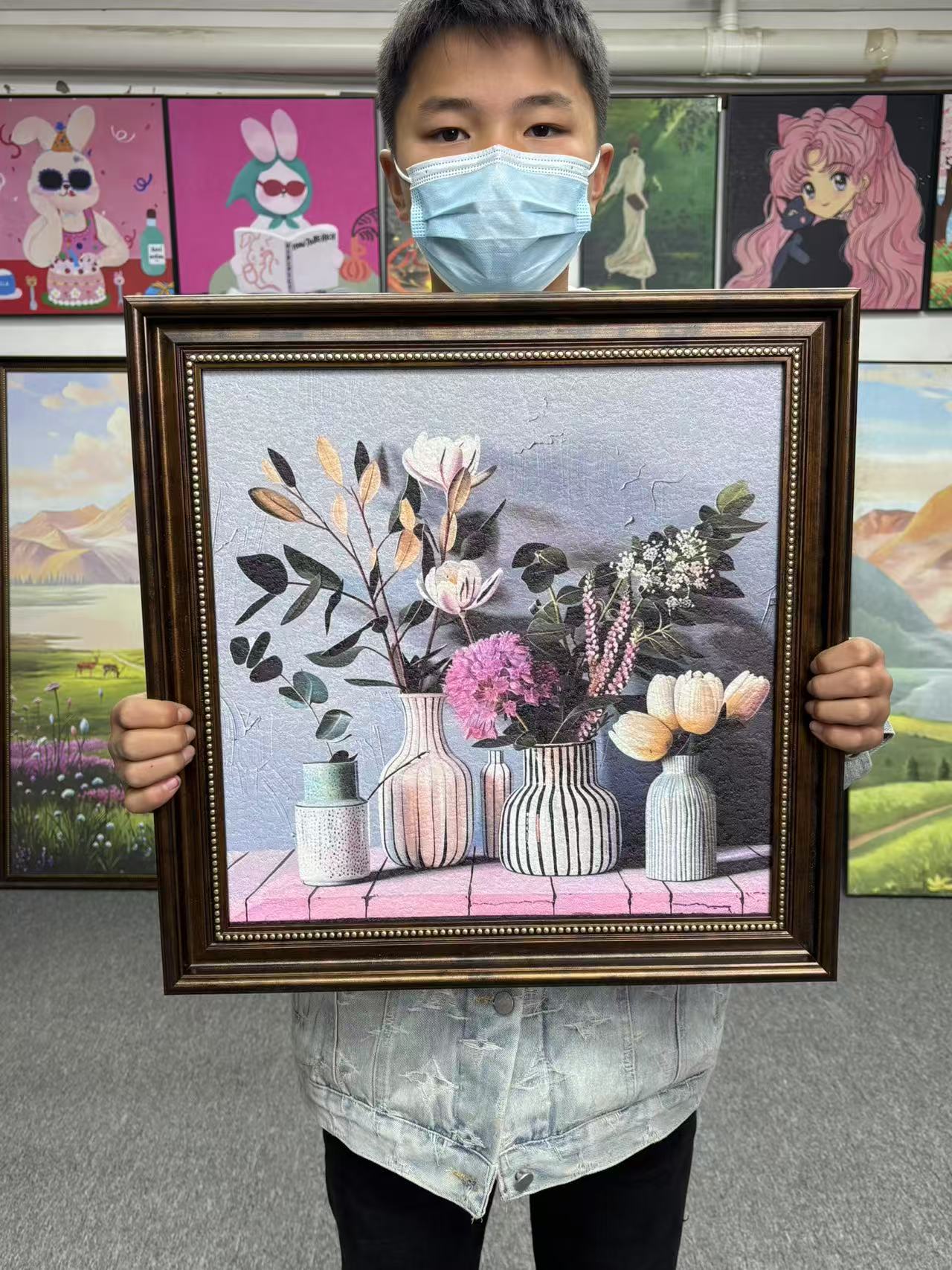 法式中古风客厅玄关装饰画复古花卉沙发背景墙挂画卧室5050