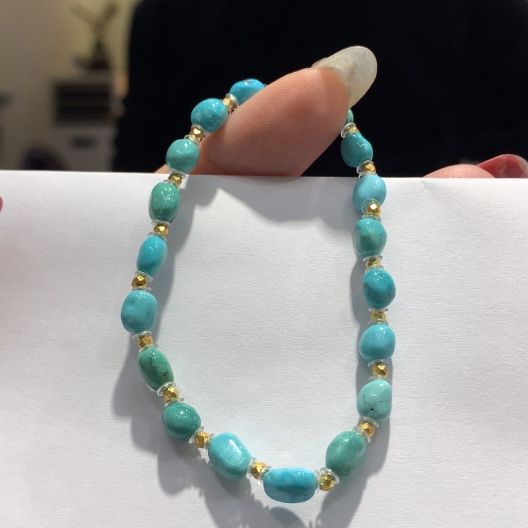 绿松石单圈银S925镶嵌