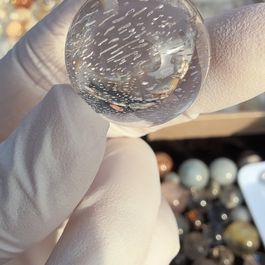 b***噜水晶珠宝半成品未镶嵌晶中晶20.5mm定制不退换
