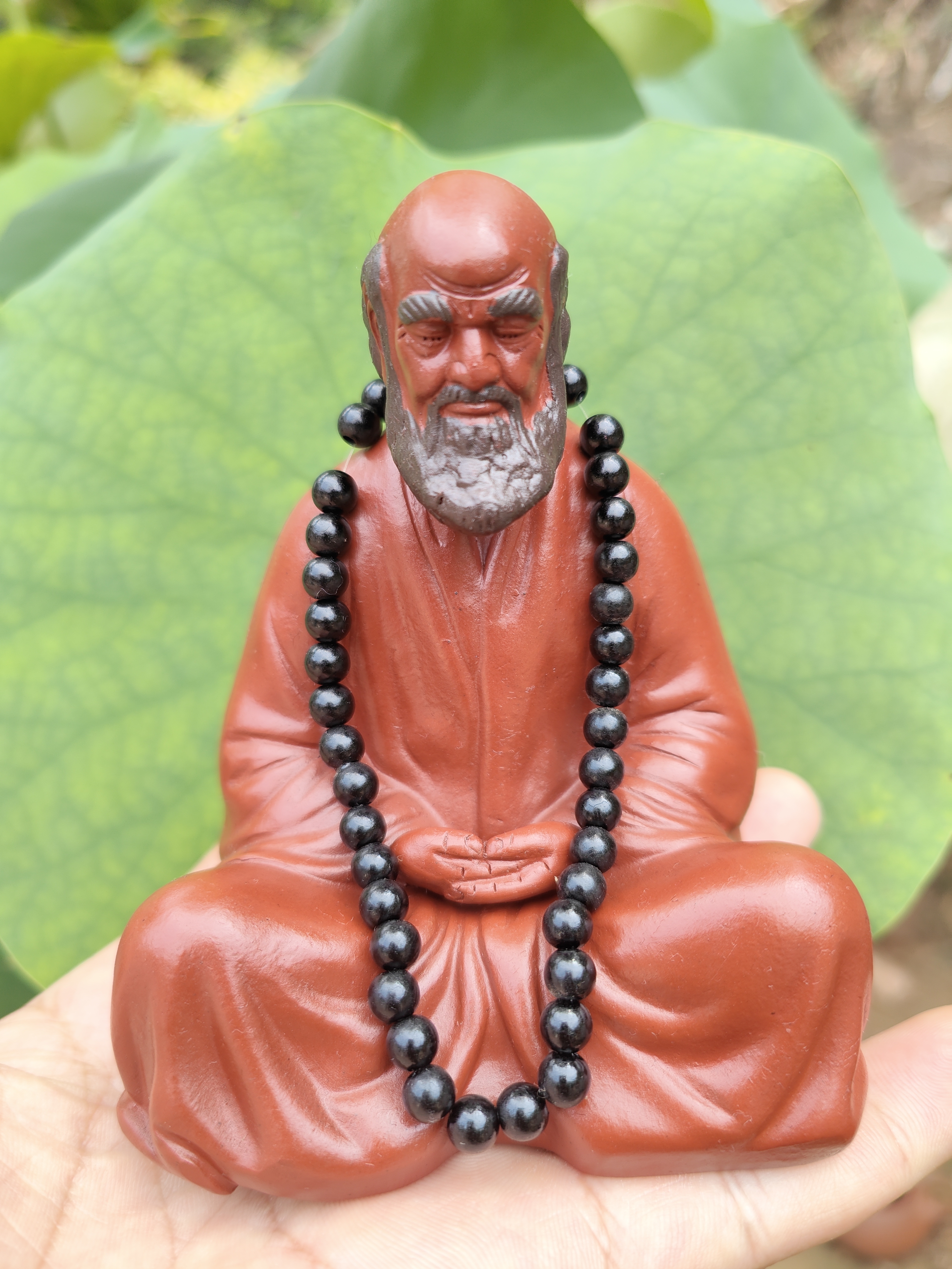 宜兴丁山紫砂茶宠手工达摩茶玩中式摆设创意茶室陶瓷茶道和尚器物