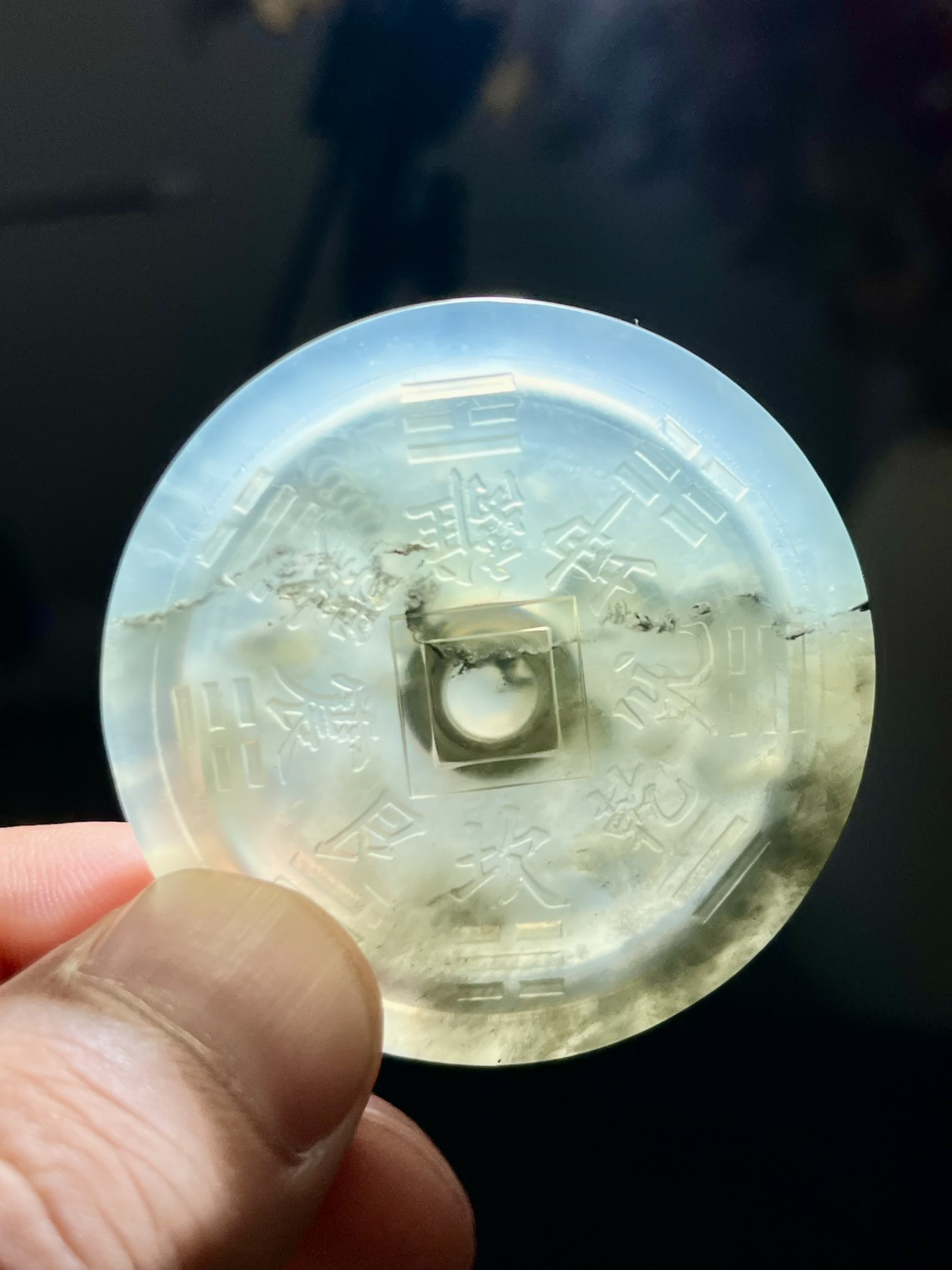 旋转貔貅冰种水墨山鬼钱和很哇塞的车挂