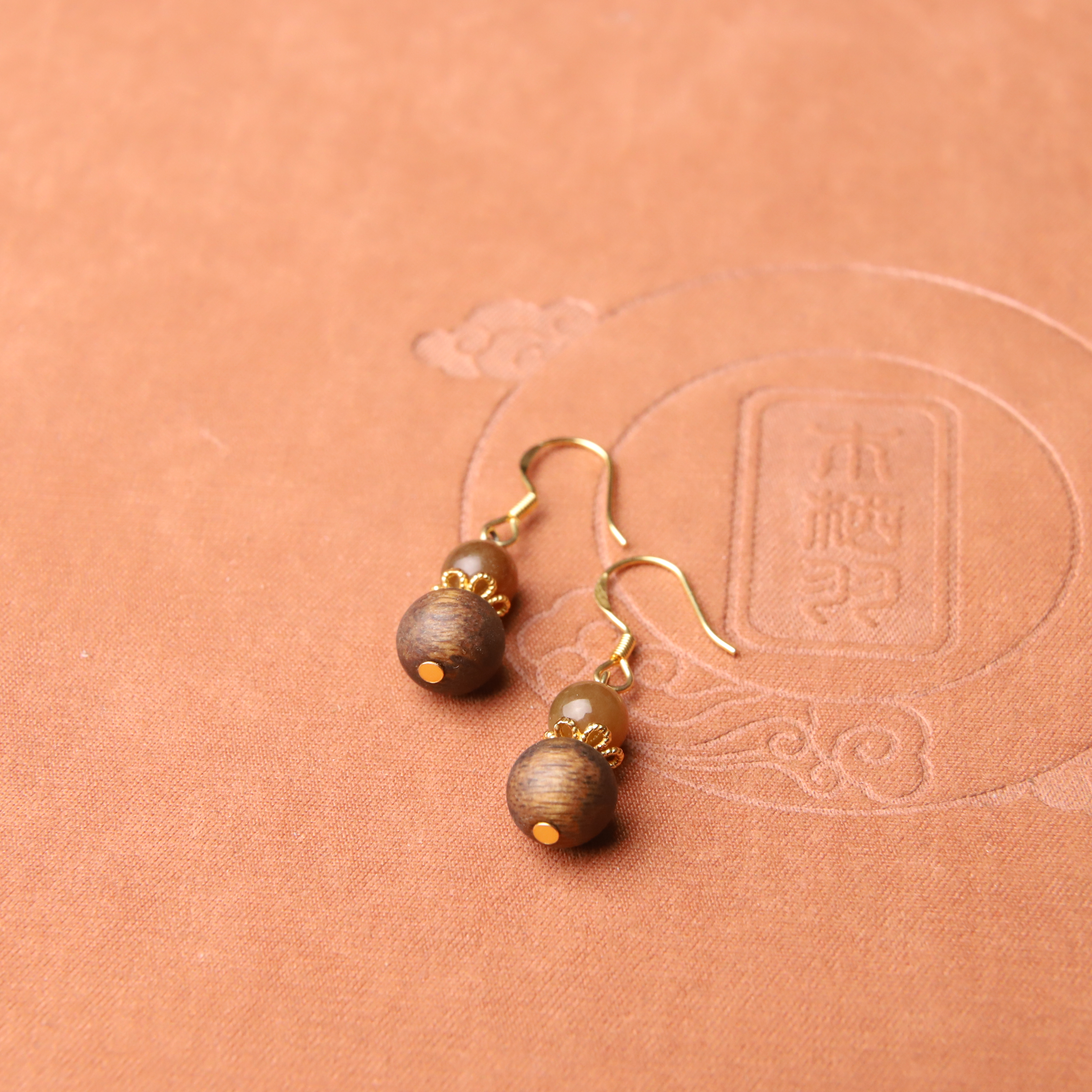 沉香【偶遇·耳钩】沉香新国风时尚耳钩