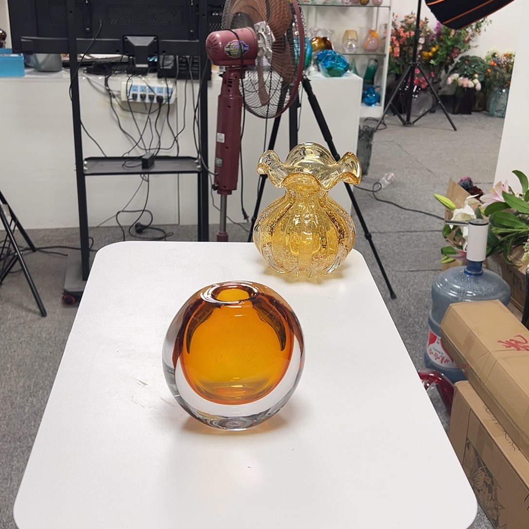 琉璃高14琥珀琉璃花器