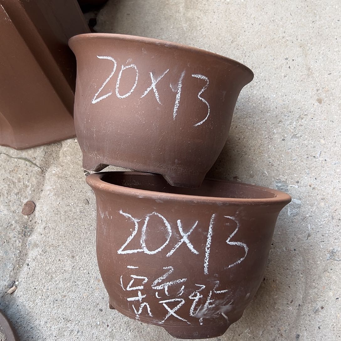 紫砂花盆宜兴紫砂花盆2只