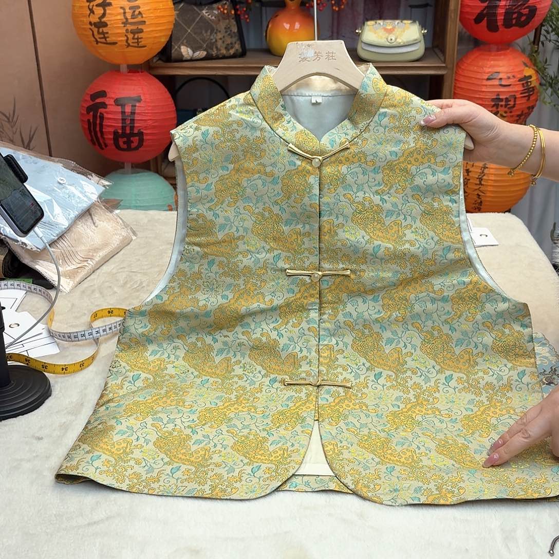 刺绣名家宋锦马甲四季款106