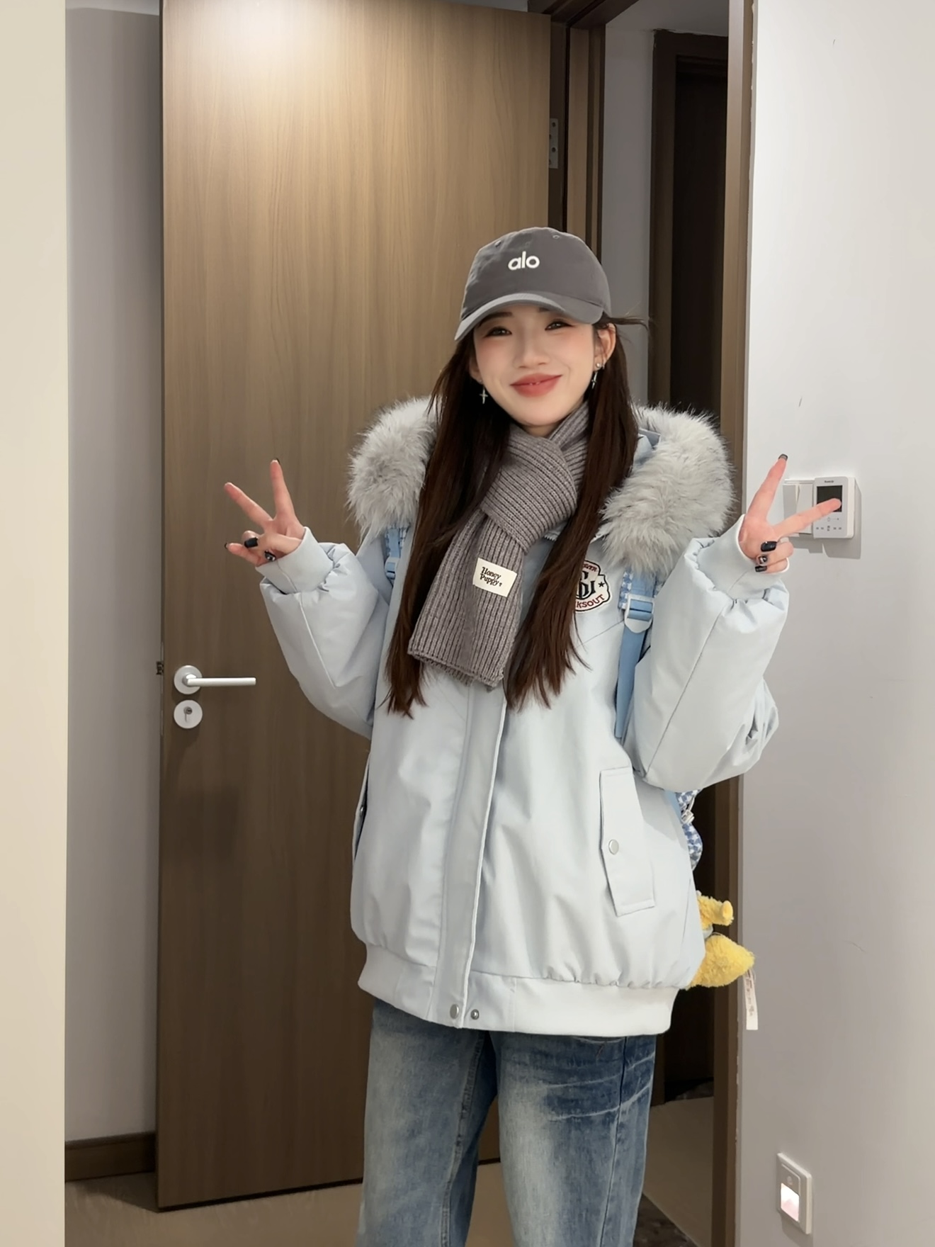 大毛领【加绒/加棉】女冬季新款加厚保暖棉衣韩版派克棉袄外套zl