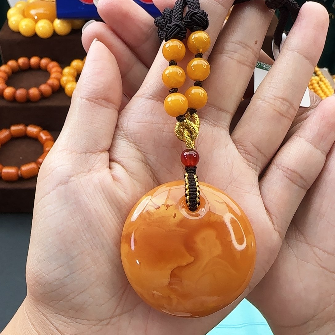 琥珀颈饰未镶嵌吊坠