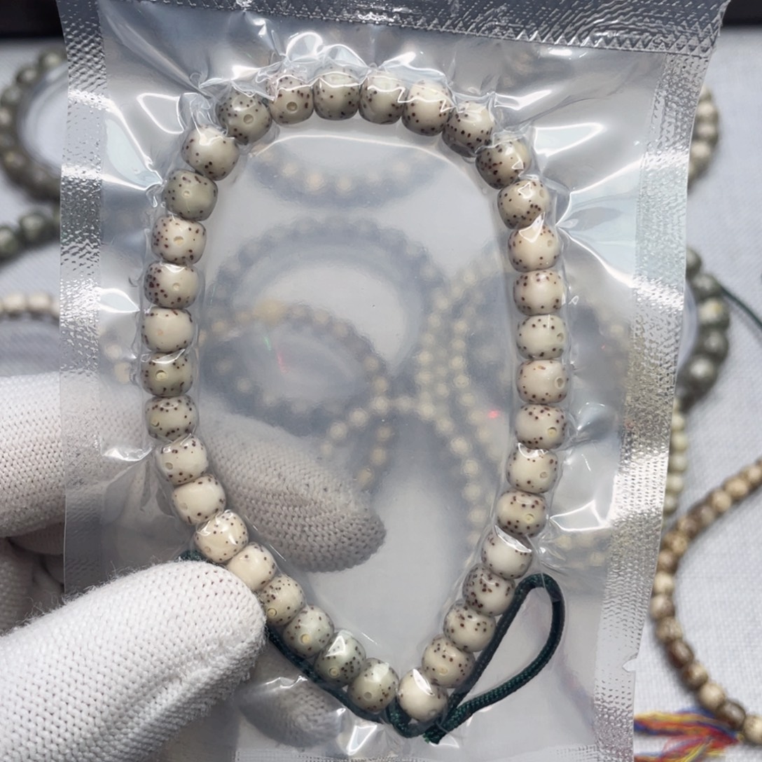 手串星月菩提瓷白通体留白手持