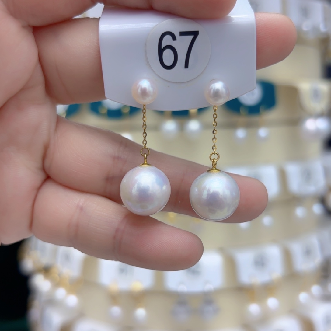 淡水珍珠耳饰银S925镶嵌
