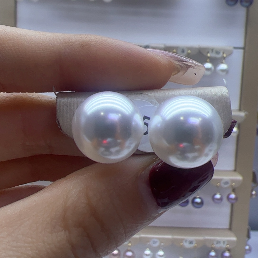 淡水珍珠耳饰18K金镶嵌