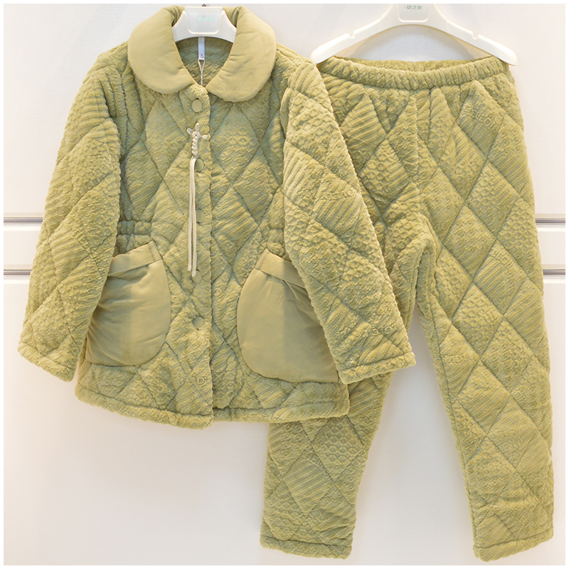 妮可雅品牌睡衣女士秋冬夹棉家居服21466