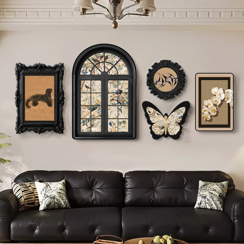 CK-011法式复古客厅装饰画高级感蝴蝶组合卧室沙发装饰挂画捡漏1