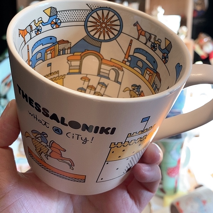 口沿有小磕碰希腊品牌马克杯