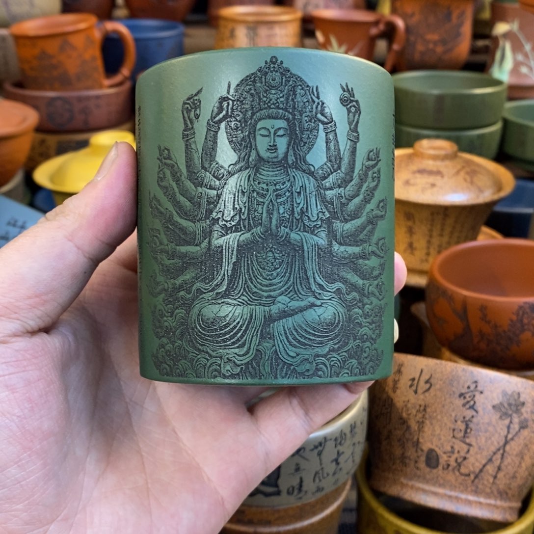 紫砂杯子宜兴全手工紫砂杯