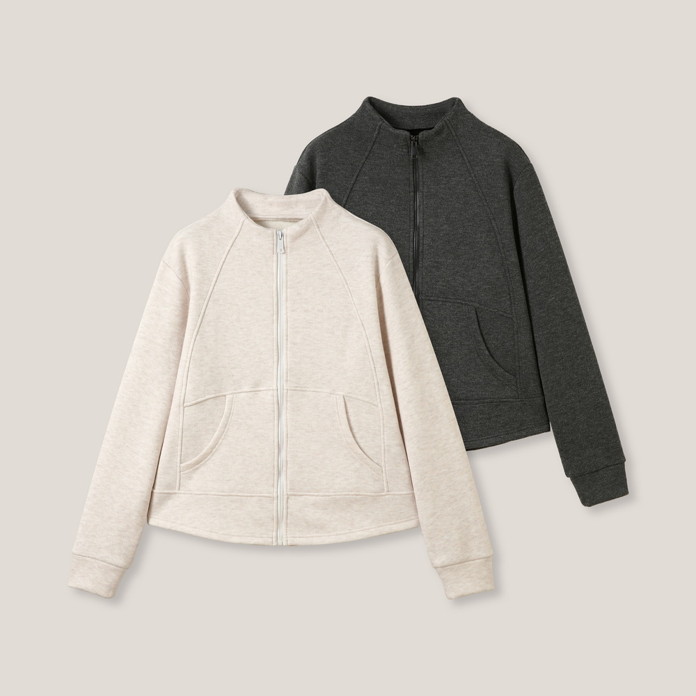 醋纤羊毛 lu家同款立领加绒加厚短外套叠穿外穿皆宜SS26489