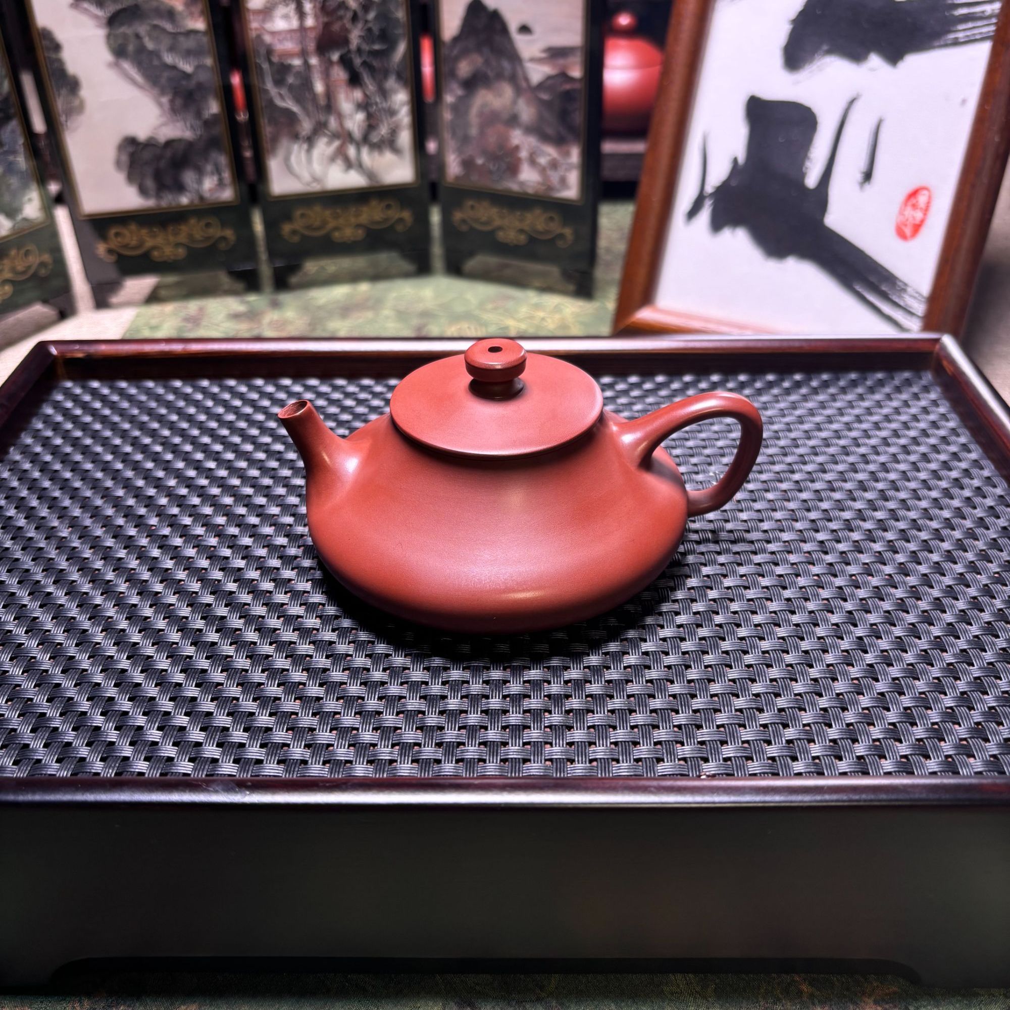 奕贤手制野瓢110cc原矿紫泥潮州手拉壶精工纯手功夫茶壶纯手工