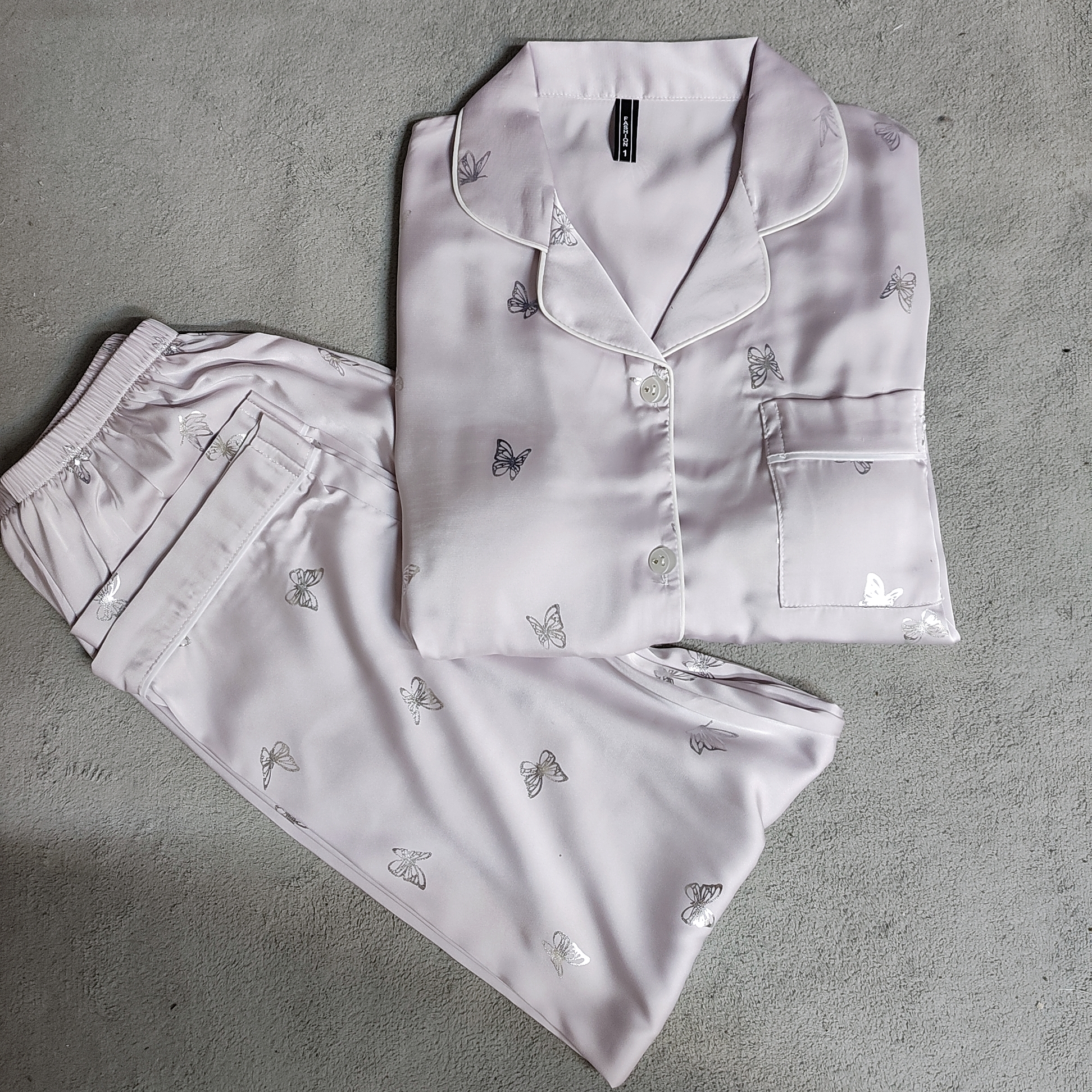 4号链接！长袖链接！长袖长裤两套带胸垫冰丝睡衣女