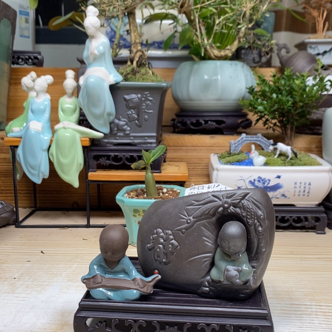 紫砂陶瓷艺术花盆陶瓷