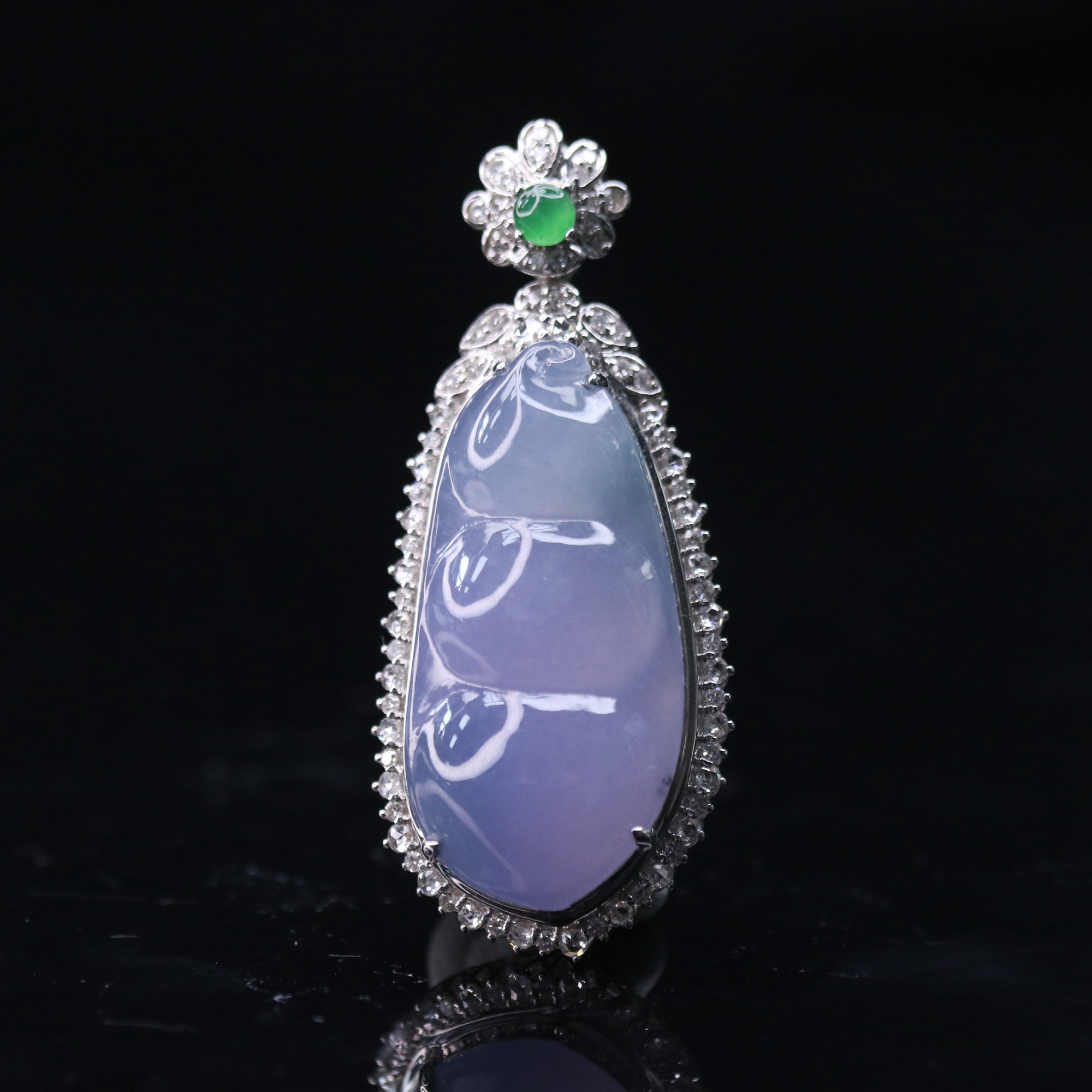 17天然缅甸翡翠A货18k冰紫豆子/701284/上海嘉禾拍卖