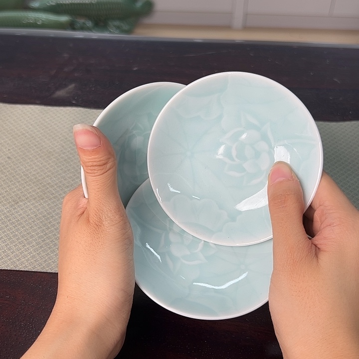 龙泉云间青瓷小米茶器