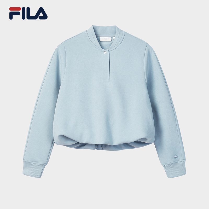 Fila/斐乐女士新款户外运动休闲卫衣春季时尚百搭套头棒球领卫衣