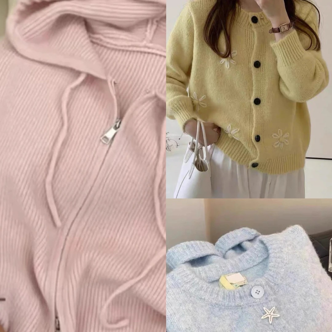 （81-120）新款辣妹开衫套头毛衣