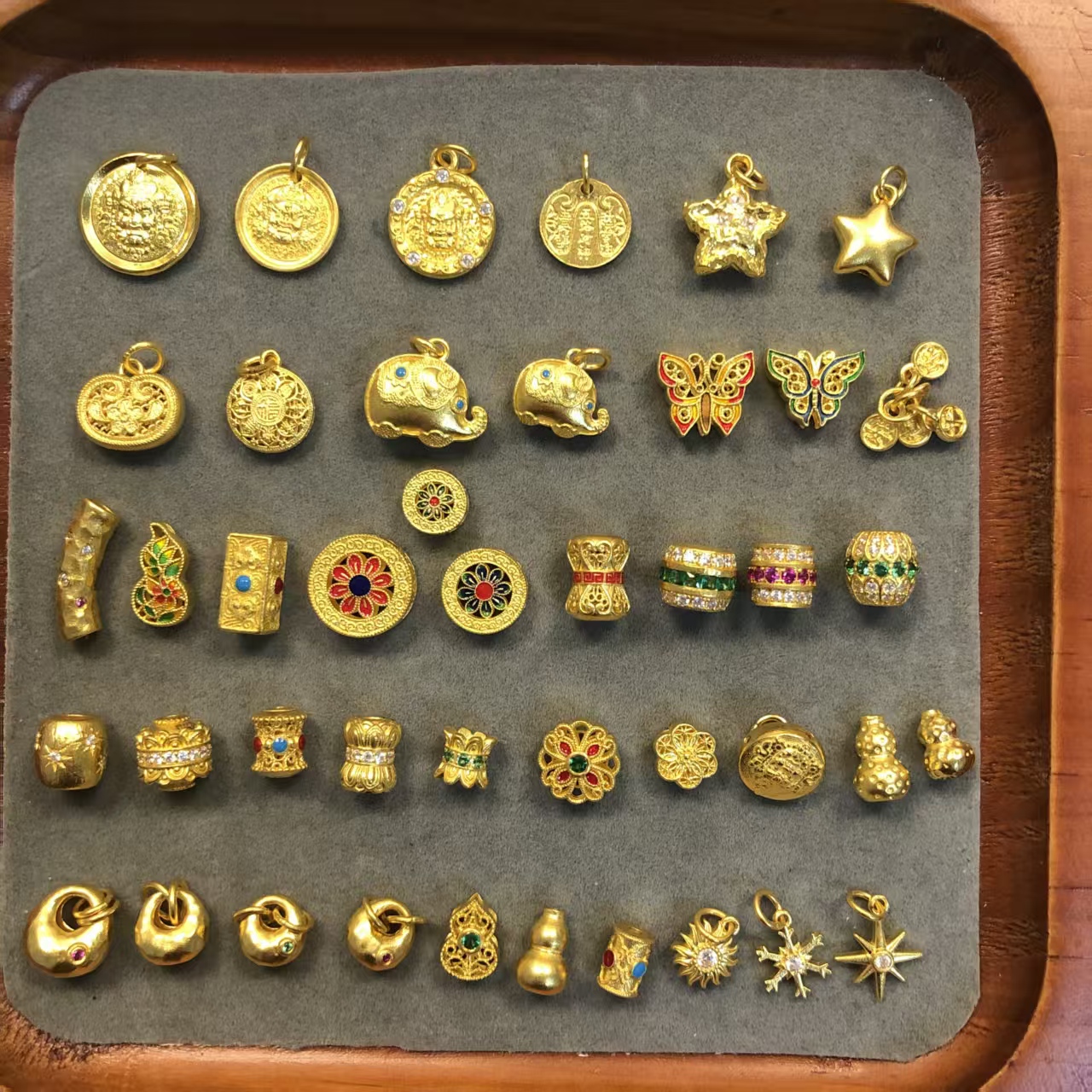 水贝黄金古法配件 足金999 爆款按克出多样性发一