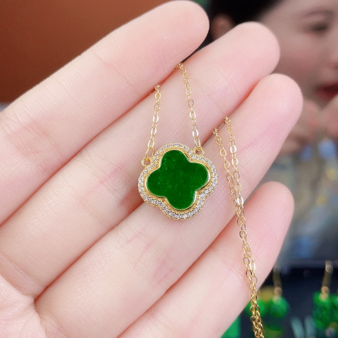 翡翠银S925镶嵌耳饰