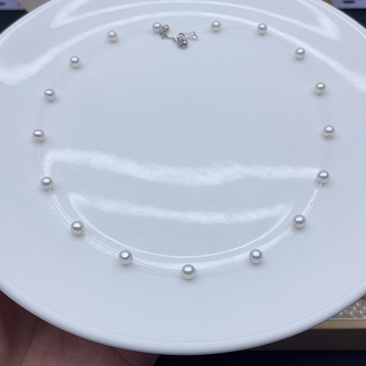 淡水珍珠银S925镶嵌颈饰