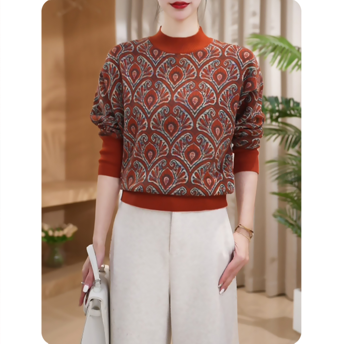 [DTS4]翎羽新品女士宽松毛衫气质上衣时尚休闲女装4ZS01251085