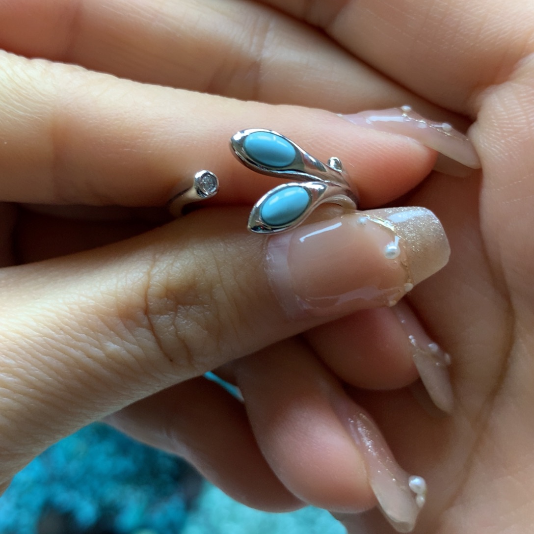 绿松石戒指银S925镶嵌