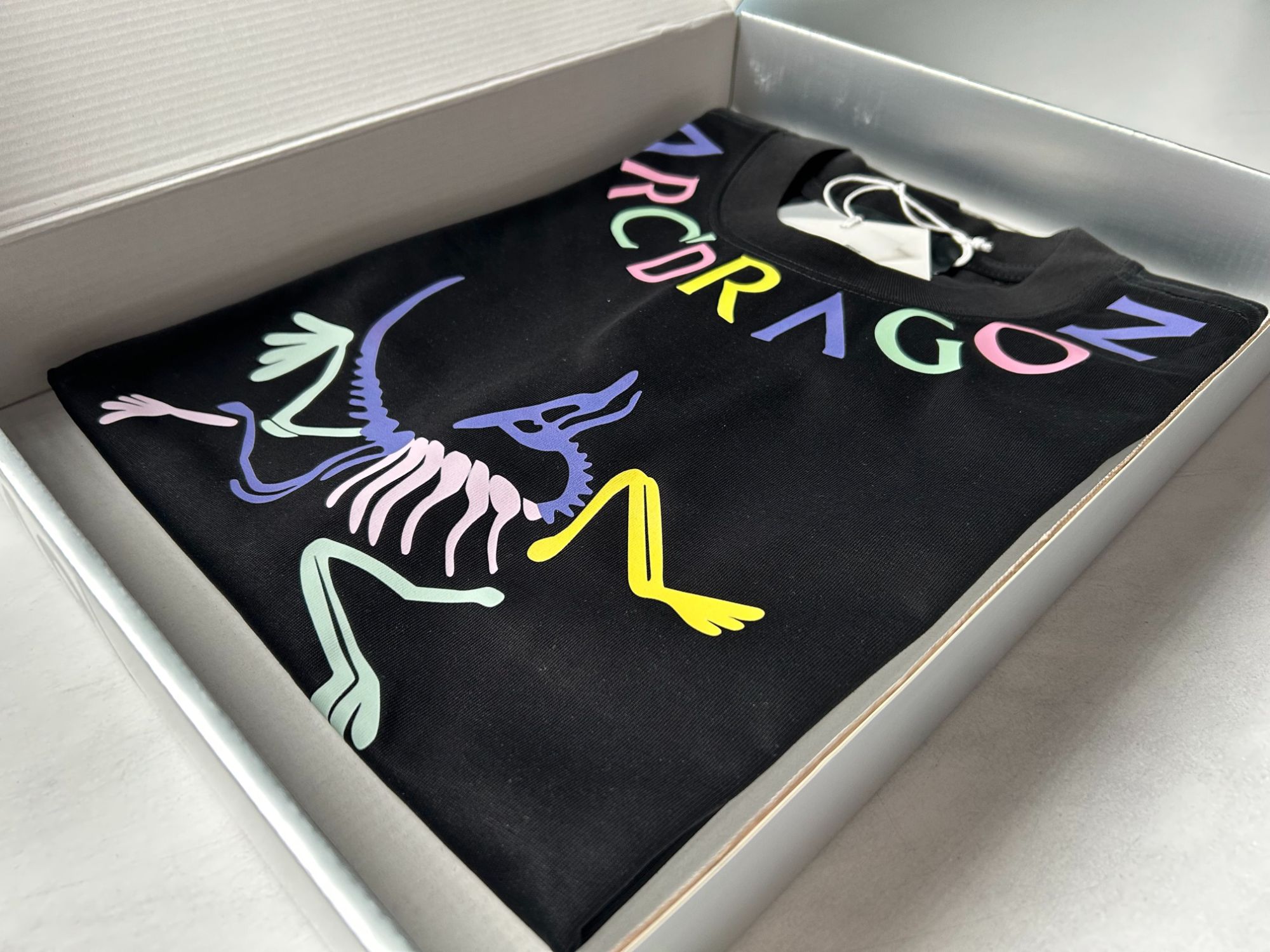 【鱼骨架多巴胺夏季新款】夏季重磅字母潮牌宽松短袖Q46