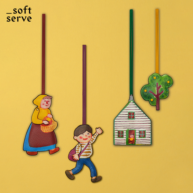 SoftServe柔软供应《魔法木偶镇》立体皮质包包挂饰可活动小挂件