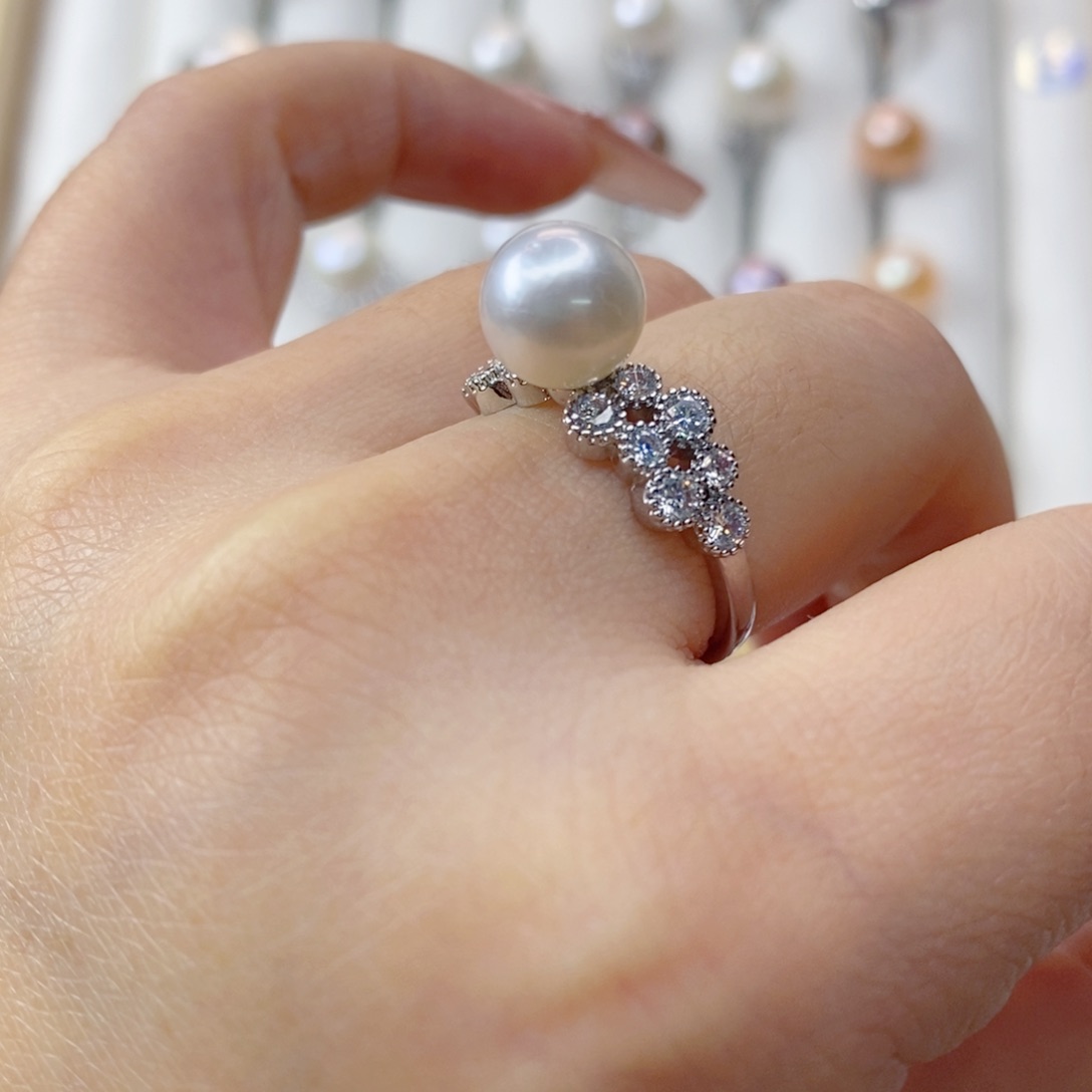 淡水珍珠戒指合金