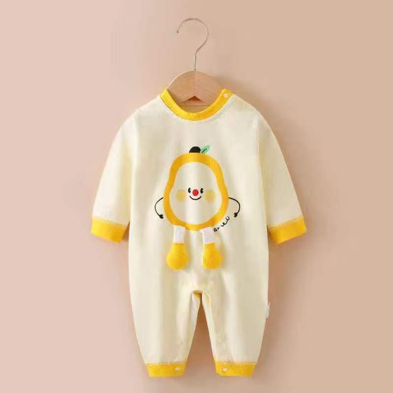 纯棉卡通水果连体衣秋季长袖爬爬服哈衣