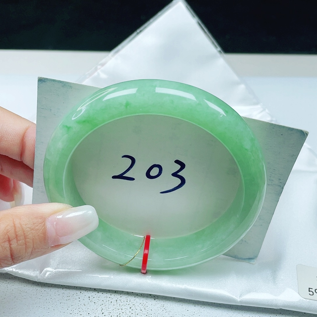 翡翠未镶嵌手镯 正圈59+