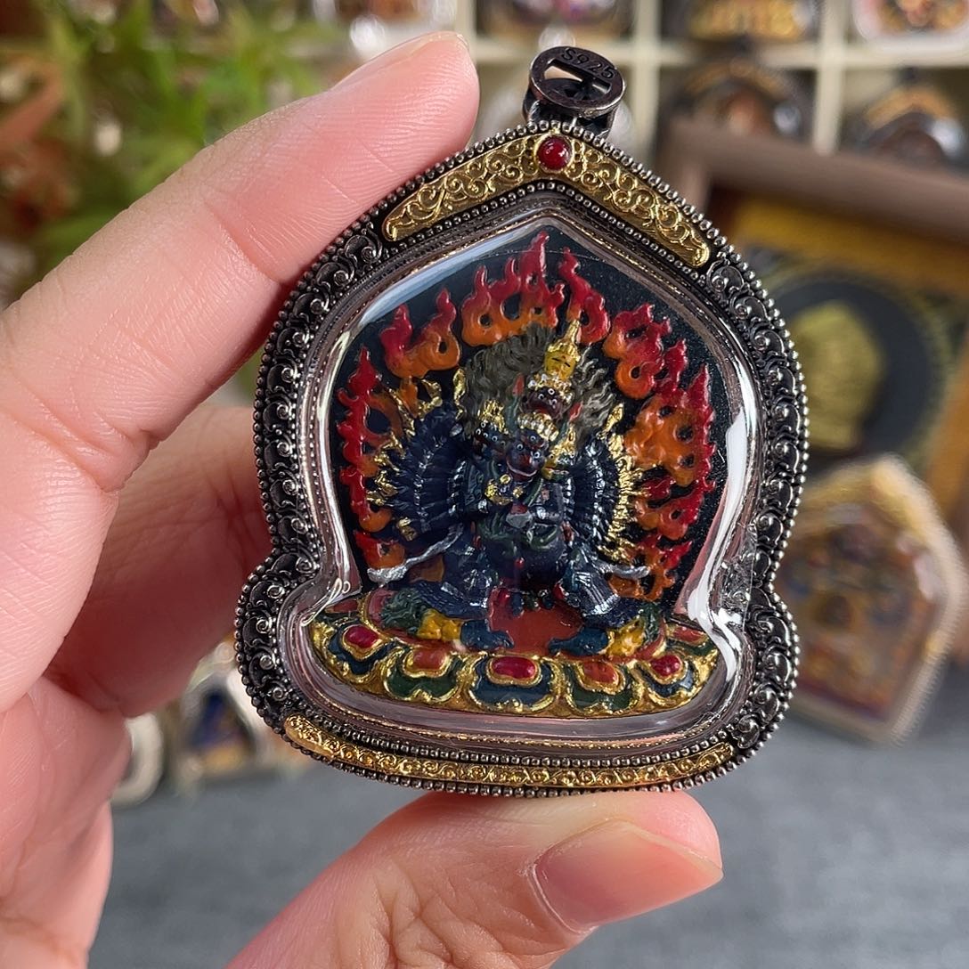 小***A泥塑大黑天大威德双面擦擦