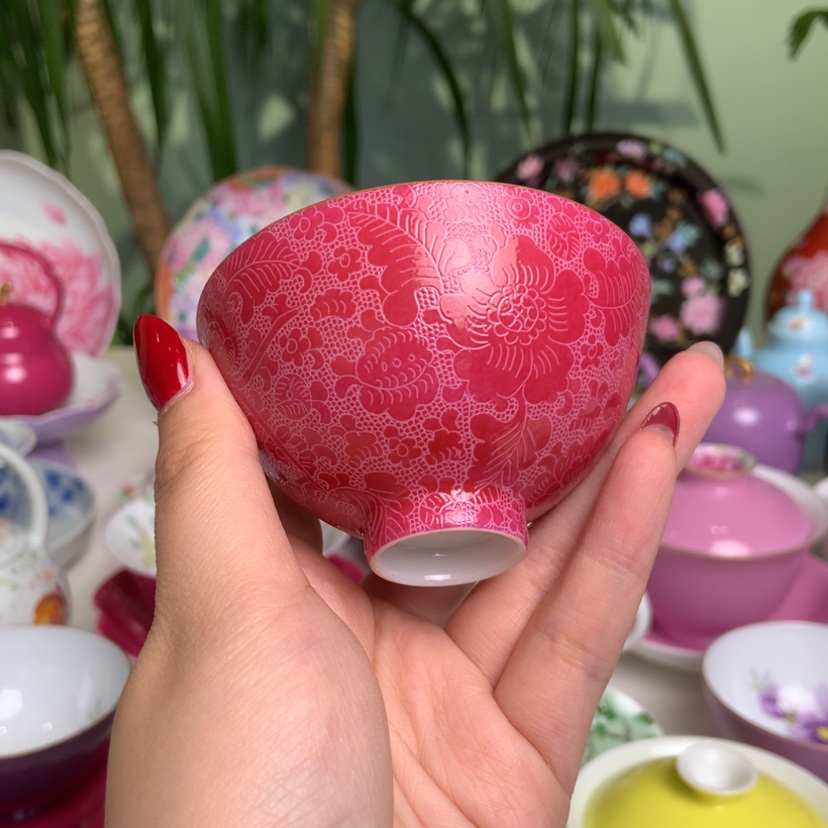 【闪购商品】胭脂红耙花孤品主人杯