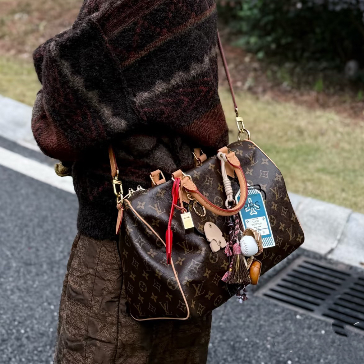 95新 LouisVuitton/路易威登 全原speedy30老花手提款