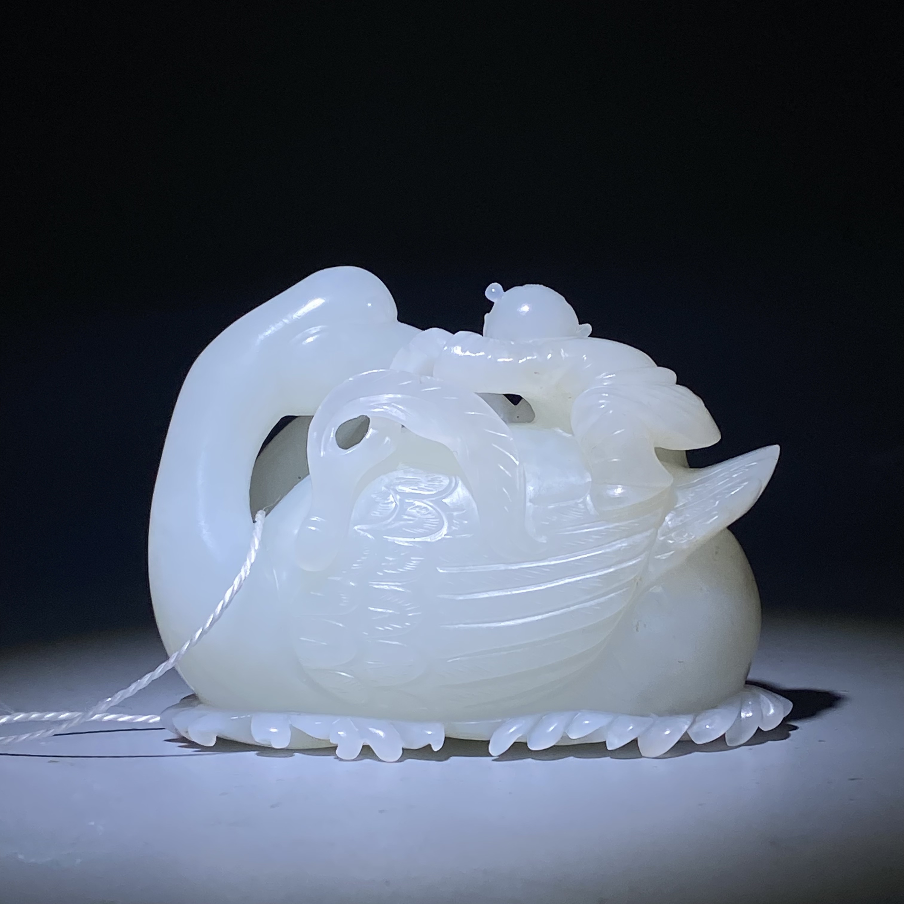 清-古玉童子献如意手把2506150001