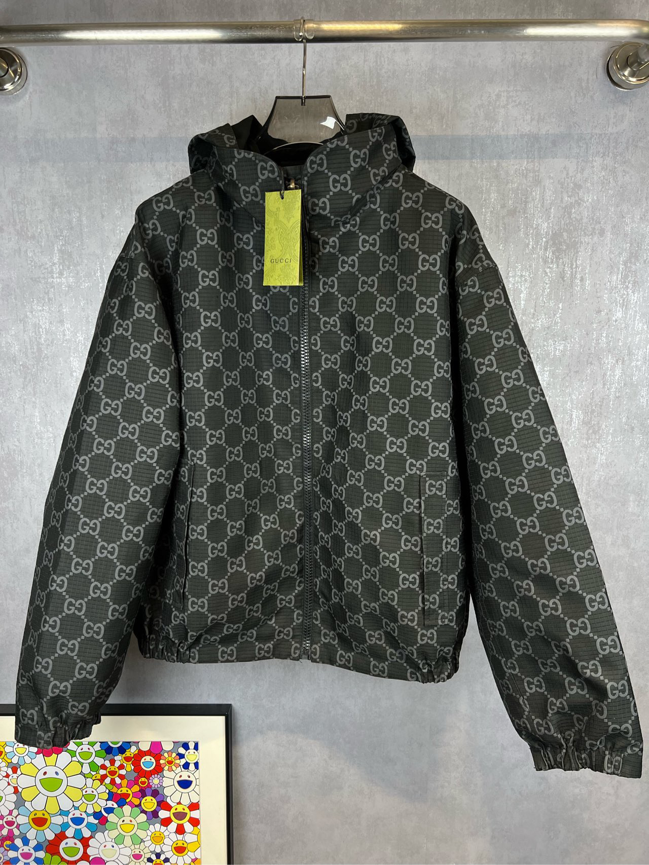 全新未使用 GUCCI/古驰 老花满LOGO冲锋衣夹克外套 54码 A10881